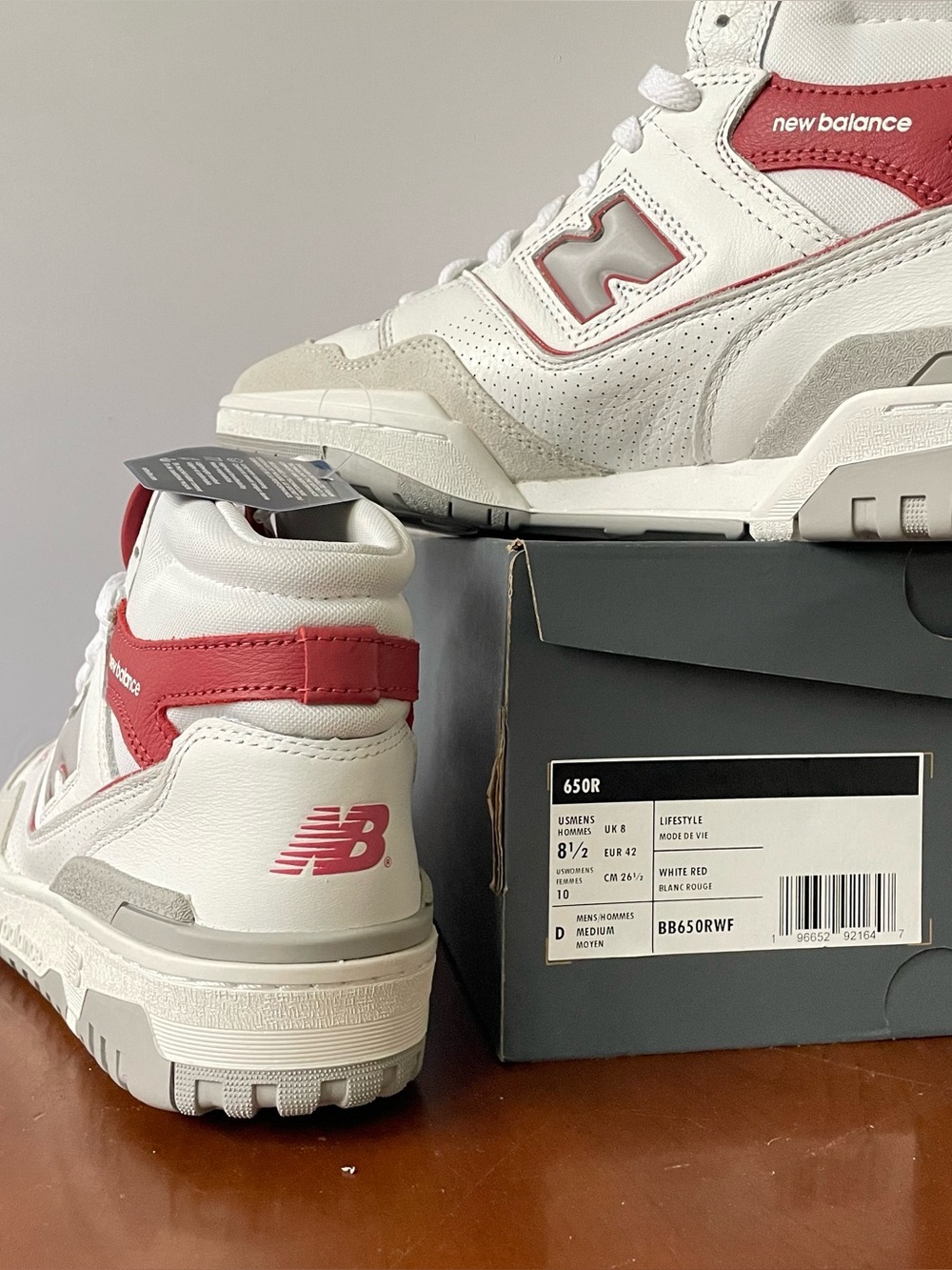 New Balance 650R White/Red Sneakers | US 8.5